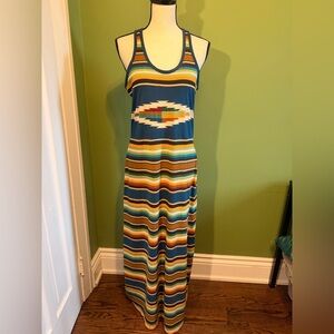 Denim & Supply Ralph Lauren Teal Striped Southwestern Maxi Dress